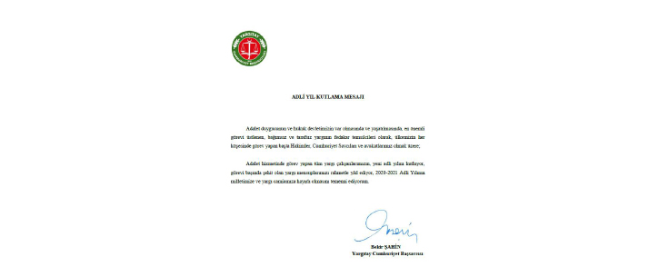 Adli Yıl Kutlama Mesajı